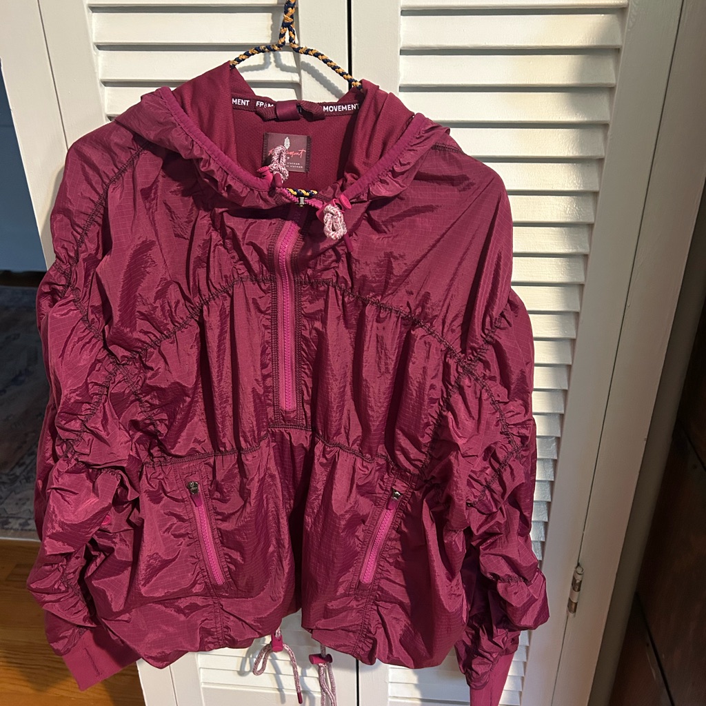Women's Magenta Raincoat With Hood